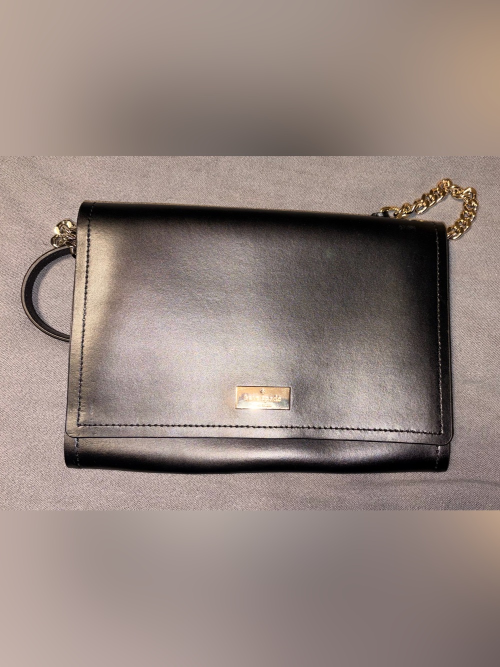 Kate Spade Cross Body Bag, Black with Hot Pink interior